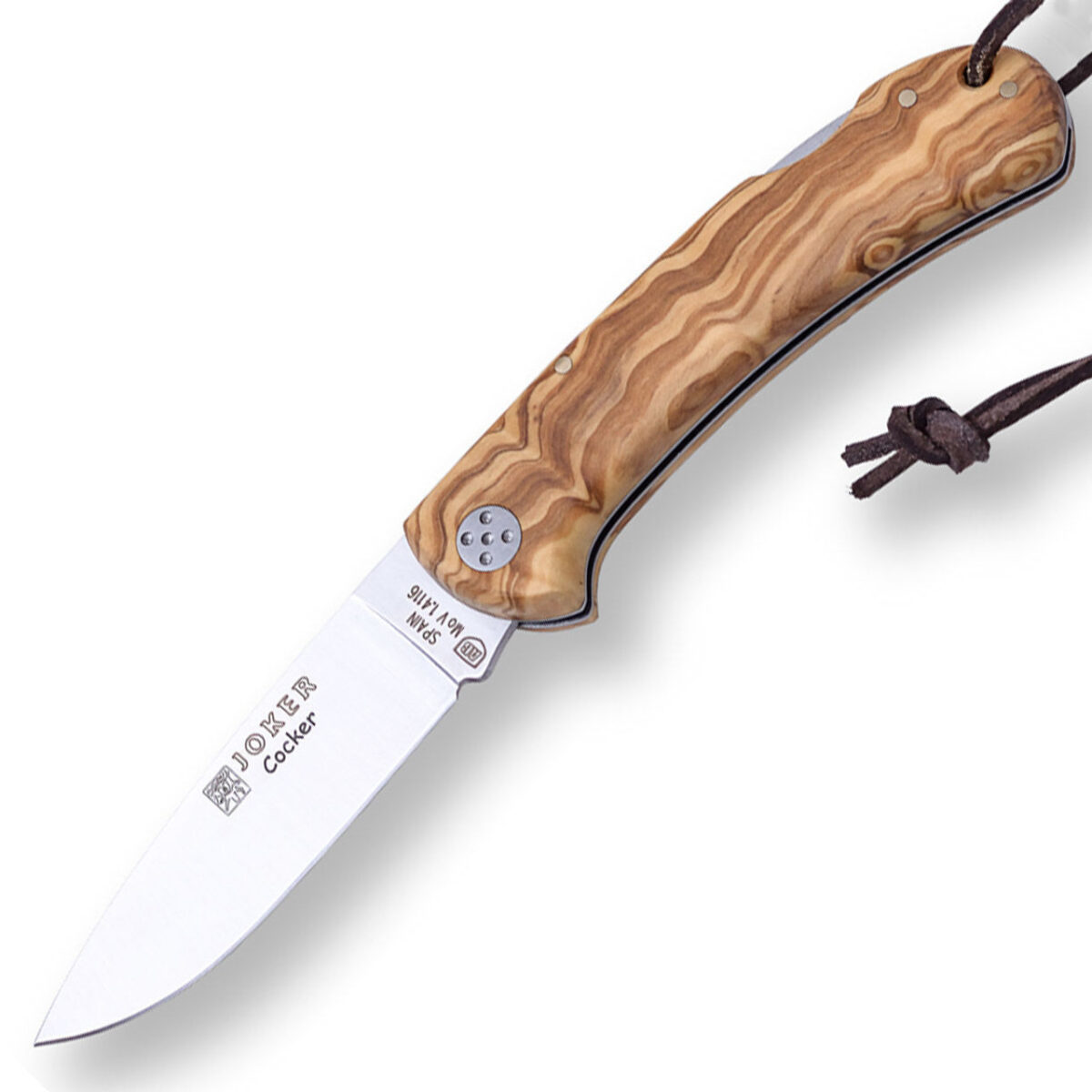 joker cocker olive wood handle lockback knife noz lovacki no134