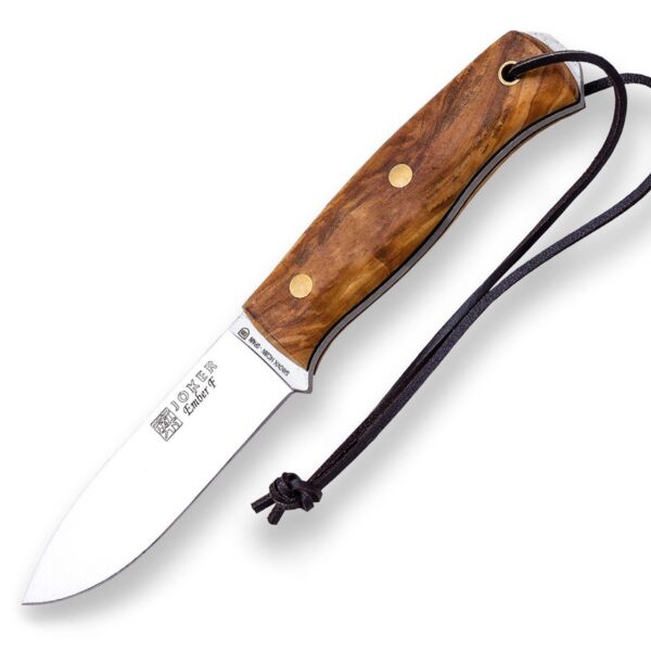 joker noz ember flat grind olive wood handle hunting knife