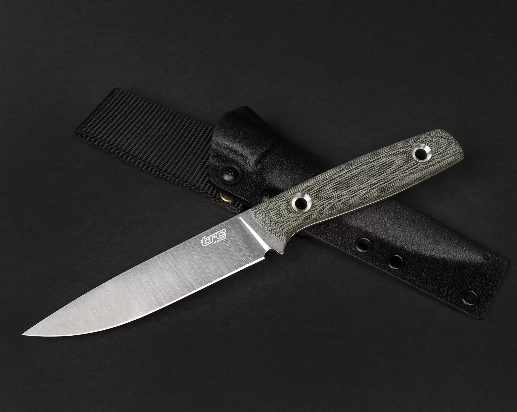 TRC noz fixed blade knife this is freedom M390 micarta kydex