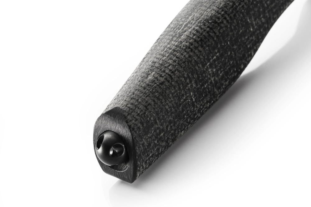 Lionsteel noz ACHA M390 black blade black burlap micarta rukohvat screw