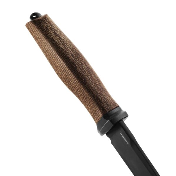 Lionsteel noz ACHA M390 black blade natural burlap micarta rukohvat bolster