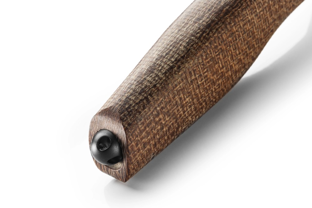 Lionsteel noz ACHA M390 black blade natural burlap micarta rukohvat screw