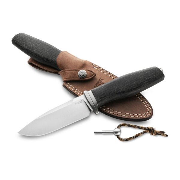 Lionsteel noz ACHA M390 saten black burlap micarta