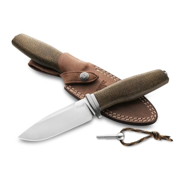Lionsteel noz ACHA M390 saten green burlap micarta